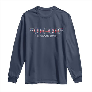 Funny Uh Oh England 1776 Long Sleeve Shirt 4th Of July USA Grunge Union Jack Flag TS11 Navy Print Your Wear