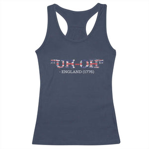 Funny Uh Oh England 1776 Racerback Tank Top 4th Of July USA Grunge Union Jack Flag TS11 Navy Print Your Wear