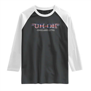 Funny Uh Oh England 1776 Raglan Shirt 4th Of July USA Grunge Union Jack Flag TS11 Black White Print Your Wear