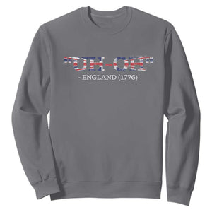 Funny Uh Oh England 1776 Sweatshirt 4th Of July USA Grunge Union Jack Flag TS11 Charcoal Print Your Wear