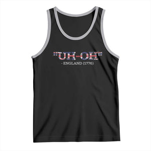 Funny Uh Oh England 1776 Tank Top 4th Of July USA Grunge Union Jack Flag TS11 Black Athletic Heather Print Your Wear