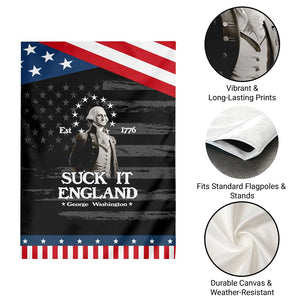 Funny Suck It England Patriotic Garden Flag 4th of July 1776 George Washington TS11 Print Your Wear