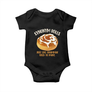 Funny Synonym Rolls Just Like Grammar Used To Make Baby Onesie Cinnamon Rolls Grammar Pun