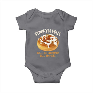 Funny Synonym Rolls Just Like Grammar Used To Make Baby Onesie Cinnamon Rolls Grammar Pun