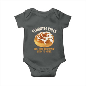 Funny Synonym Rolls Just Like Grammar Used To Make Baby Onesie Cinnamon Rolls Grammar Pun