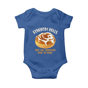 Funny Synonym Rolls Just Like Grammar Used To Make Baby Onesie Cinnamon Rolls Grammar Pun