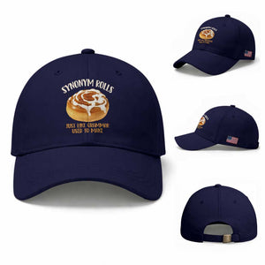 Funny Synonym Rolls Just Like Grammar Used To Make Baseball Cap Cinnamon Rolls Grammar Pun