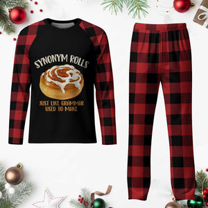 Funny Synonym Rolls Just Like Grammar Used To Make Plaid Pajama Set Cinnamon Rolls Grammar Pun