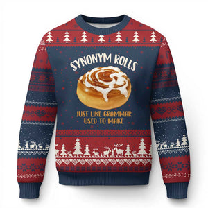 Funny Synonym Rolls Just Like Grammar Used To Make Ugly Christmas Sweater Cinnamon Rolls Grammar Pun