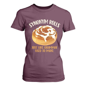 Funny Synonym Rolls Just Like Grammar Used To Make T Shirt For Women Cinnamon Rolls Grammar Pun