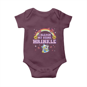 Funny I Bleach My Stink Wrinkle Baby Onesie Gag Adult Humor Rainbow Bleach Bottle TS11 Maroon Print Your Wear