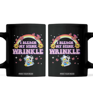 Funny I Bleach My Stink Wrinkle Coffee Mug Gag Adult Humor Rainbow Bleach Bottle TS11 Black Print Your Wear