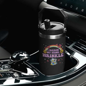 Funny I Bleach My Stink Wrinkle Flip Straw Tumbler Gag Adult Humor Rainbow Bleach Bottle TS11 Print Your Wear