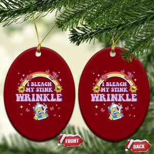Funny I Bleach My Stink Wrinkle Ceramic Ornament Gag Adult Humor Rainbow Bleach Bottle TS11 Print Your Wear