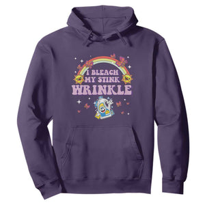 Funny I Bleach My Stink Wrinkle Hoodie Gag Adult Humor Rainbow Bleach Bottle TS11 Purple Print Your Wear
