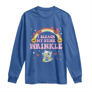 Funny I Bleach My Stink Wrinkle Long Sleeve Shirt Gag Adult Humor Rainbow Bleach Bottle TS11 Royal Blue Print Your Wear