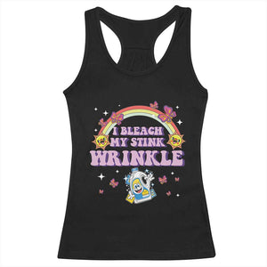 Funny I Bleach My Stink Wrinkle Racerback Tank Top Gag Adult Humor Rainbow Bleach Bottle TS11 Black Print Your Wear