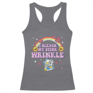Funny I Bleach My Stink Wrinkle Racerback Tank Top Gag Adult Humor Rainbow Bleach Bottle TS11 Charcoal Print Your Wear