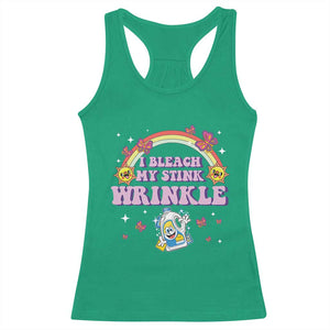 Funny I Bleach My Stink Wrinkle Racerback Tank Top Gag Adult Humor Rainbow Bleach Bottle TS11 Irish Green Print Your Wear