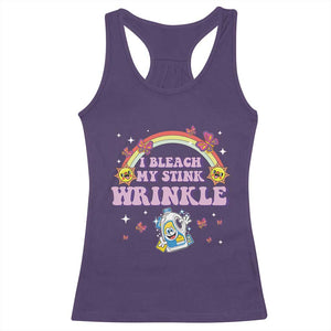 Funny I Bleach My Stink Wrinkle Racerback Tank Top Gag Adult Humor Rainbow Bleach Bottle TS11 Purple Print Your Wear