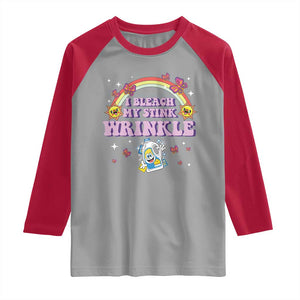 Funny I Bleach My Stink Wrinkle Raglan Shirt Gag Adult Humor Rainbow Bleach Bottle TS11 Sport Gray Red Print Your Wear