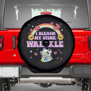 Funny I Bleach My Stink Wrinkle Spare Tire Cover Gag Adult Humor Rainbow Bleach Bottle TS11 Black Print Your Wear
