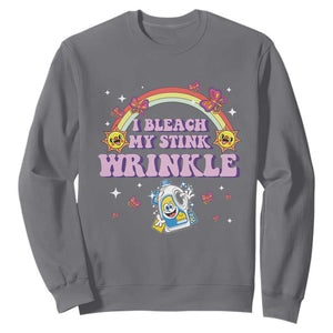 Funny I Bleach My Stink Wrinkle Sweatshirt Gag Adult Humor Rainbow Bleach Bottle TS11 Charcoal Print Your Wear