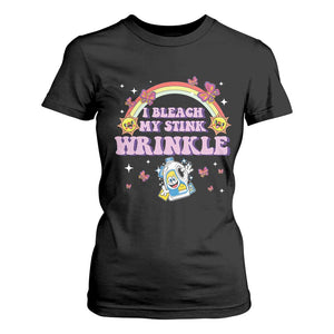 Funny I Bleach My Stink Wrinkle T Shirt For Women Gag Adult Humor Rainbow Bleach Bottle TS11 Black Print Your Wear