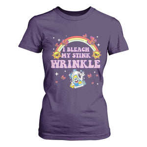 Funny I Bleach My Stink Wrinkle T Shirt For Women Gag Adult Humor Rainbow Bleach Bottle TS11 Purple Print Your Wear