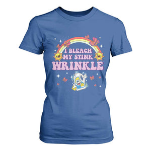 Funny I Bleach My Stink Wrinkle T Shirt For Women Gag Adult Humor Rainbow Bleach Bottle TS11 Royal Blue Print Your Wear
