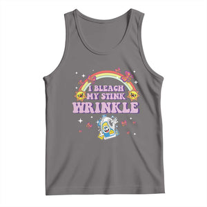 Funny I Bleach My Stink Wrinkle Tank Top Gag Adult Humor Rainbow Bleach Bottle TS11 Deep Heather Print Your Wear