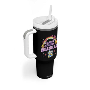 Funny I Bleach My Stink Wrinkle Tumbler With Handle Gag Adult Humor Rainbow Bleach Bottle TS11 Print Your Wear