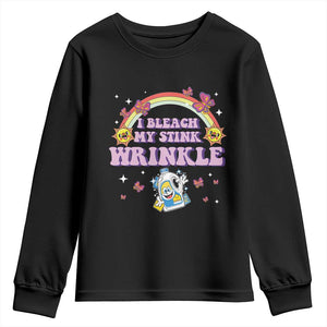 Funny I Bleach My Stink Wrinkle Youth Sweatshirt Gag Adult Humor Rainbow Bleach Bottle TS11 Black Print Your Wear