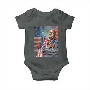John Lewis Baby Onesie My Philosophy Is Very Simple Get In Good Trouble Necessary Trouble TS11 Dark Heather Print Your Wear