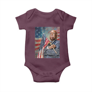 John Lewis Baby Onesie My Philosophy Is Very Simple Get In Good Trouble Necessary Trouble TS11 Maroon Print Your Wear