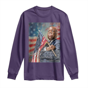 John Lewis Long Sleeve Shirt My Philosophy Is Very Simple Get In Good Trouble Necessary Trouble TS11 Purple Print Your Wear