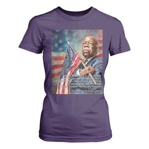 John Lewis T Shirt For Women My Philosophy Is Very Simple Get In Good Trouble Necessary Trouble TS11 Purple Print Your Wear