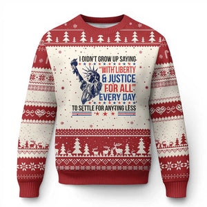 Funny I Didn't Grow Up Saying With Liberty And Justice For All Ugly Christmas Sweater TS11 Beige Red Print Your Wear