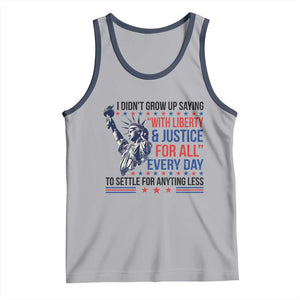 Funny I Didn't Grow Up Saying With Liberty And Justice For All Tank Top TS11 Athletic Heather Navy Print Your Wear
