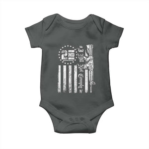2nd Amendment I Will Not Comply Baby Onesie AR15 Pro-Gun Rights American Flag TS11 Dark Heather Print Your Wear