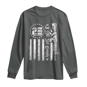 2nd Amendment I Will Not Comply Long Sleeve Shirt AR15 Pro-Gun Rights American Flag TS11 Dark Heather Print Your Wear