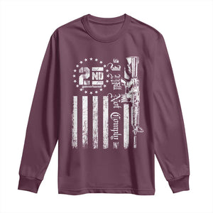 2nd Amendment I Will Not Comply Long Sleeve Shirt AR15 Pro-Gun Rights American Flag TS11 Maroon Print Your Wear