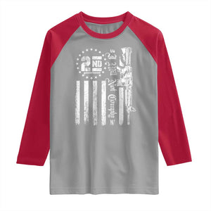 2nd Amendment I Will Not Comply Raglan Shirt AR15 Pro-Gun Rights American Flag TS11 Sport Gray Red Print Your Wear