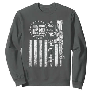 2nd Amendment I Will Not Comply Sweatshirt AR15 Pro-Gun Rights American Flag TS11 Dark Heather Print Your Wear