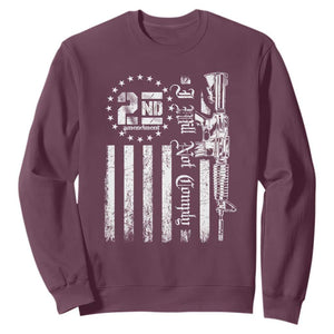 2nd Amendment I Will Not Comply Sweatshirt AR15 Pro-Gun Rights American Flag TS11 Maroon Print Your Wear