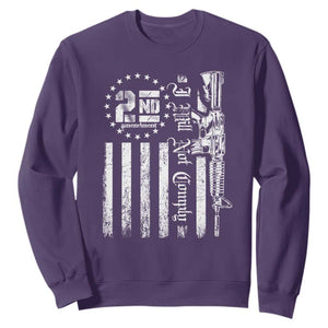 2nd Amendment I Will Not Comply Sweatshirt AR15 Pro-Gun Rights American Flag TS11 Purple Print Your Wear