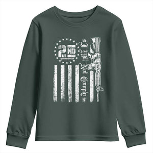 2nd Amendment I Will Not Comply Youth Sweatshirt AR15 Pro-Gun Rights American Flag TS11 Dark Forest Green Print Your Wear