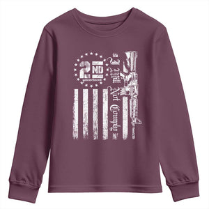 2nd Amendment I Will Not Comply Youth Sweatshirt AR15 Pro-Gun Rights American Flag TS11 Maroon Print Your Wear
