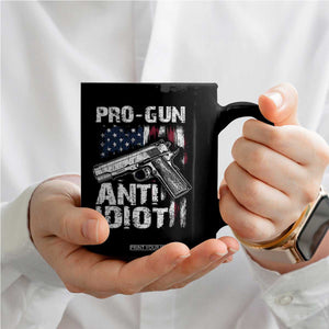 Pro Gun Anti Idiot Coffee Mug Vintage American Flag 2nd Amendment TS11 Print Your Wear
