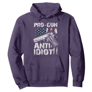Pro Gun Anti Idiot Hoodie Vintage American Flag 2nd Amendment TS11 Purple Print Your Wear